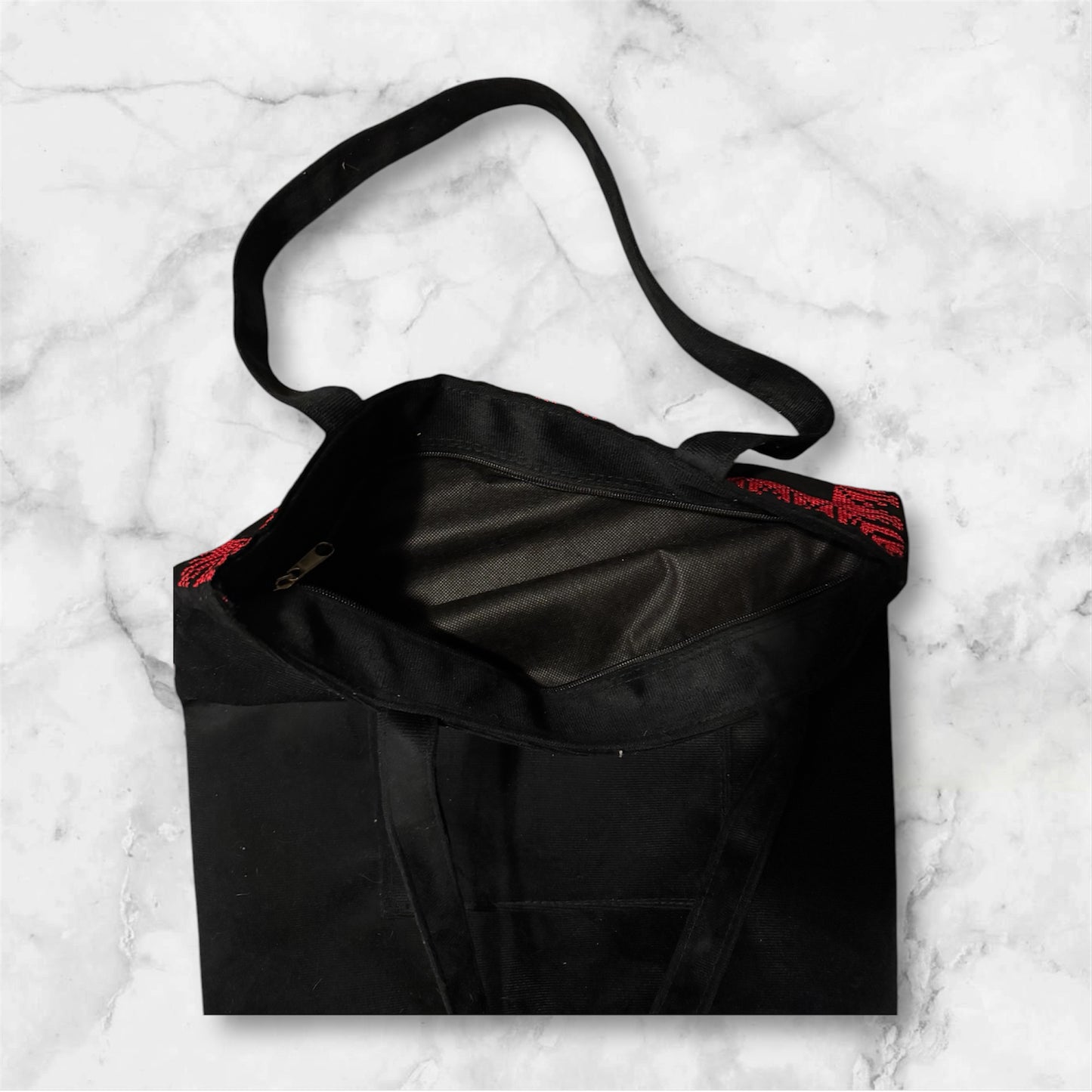 Tatreez Tote Bag – Watermelon Kufiya | Palestinian Embroidery