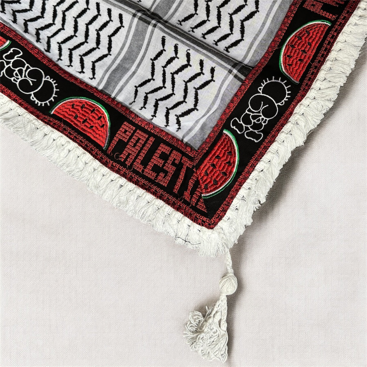 Watermelon Handala Kufiya (Keffiyeh) | Triangle Shawl