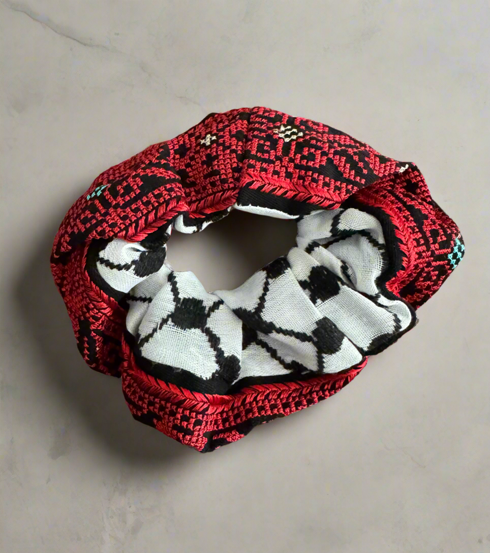 Kufiya Scrunchies | Tatreez & Classic Designs – Palestinian Hair Ties