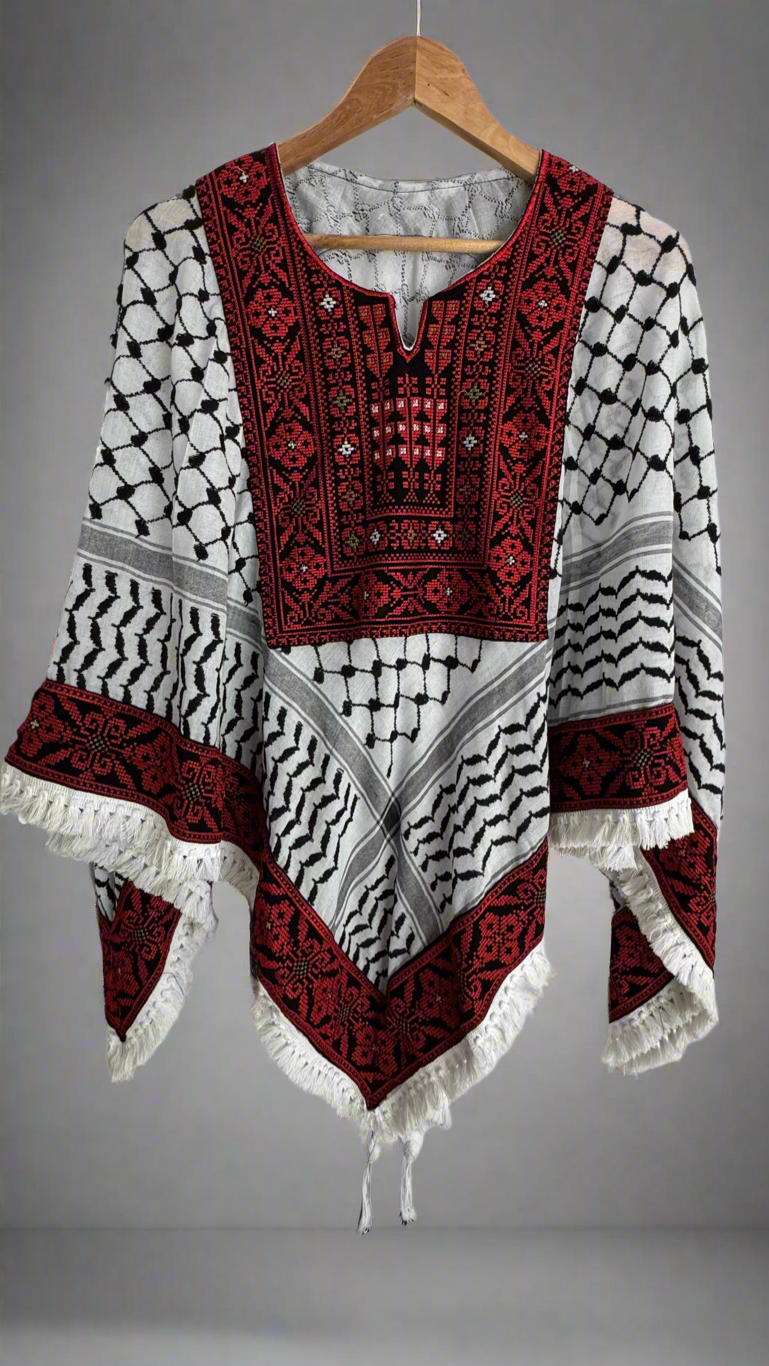 Kufiyya Poncho – A Wearable Statement of Heritage