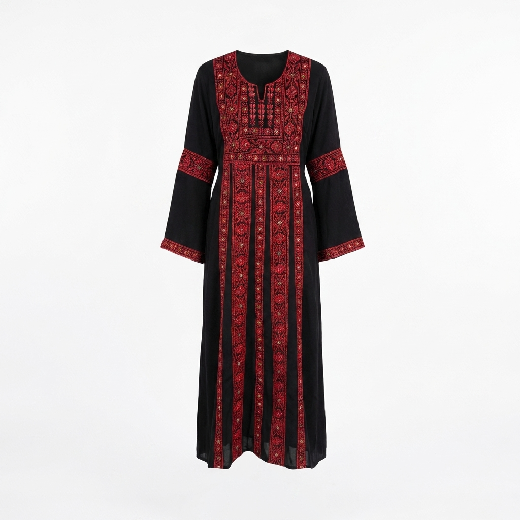 green emerald velvet dress Palestinian Thobes for Adults