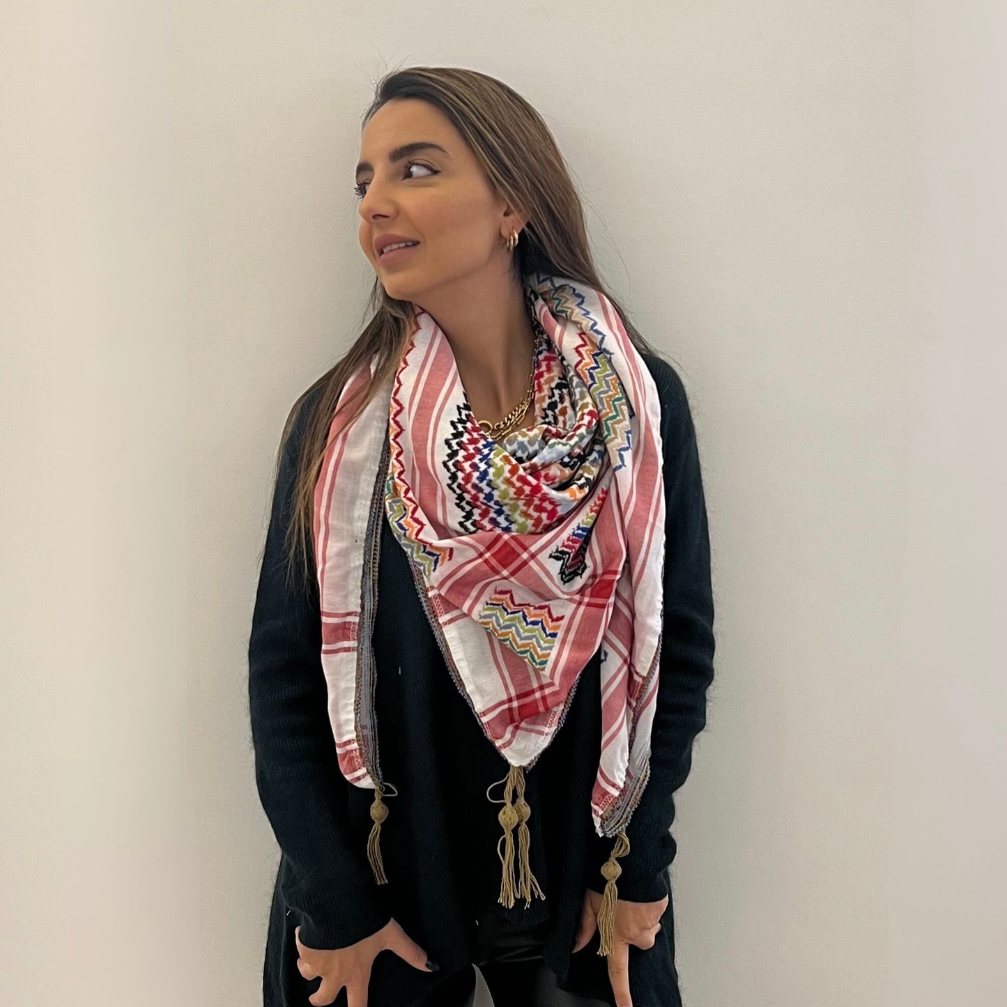 Vibrant Pure White Kufiya (Keffiyeh) | Made in Jordan