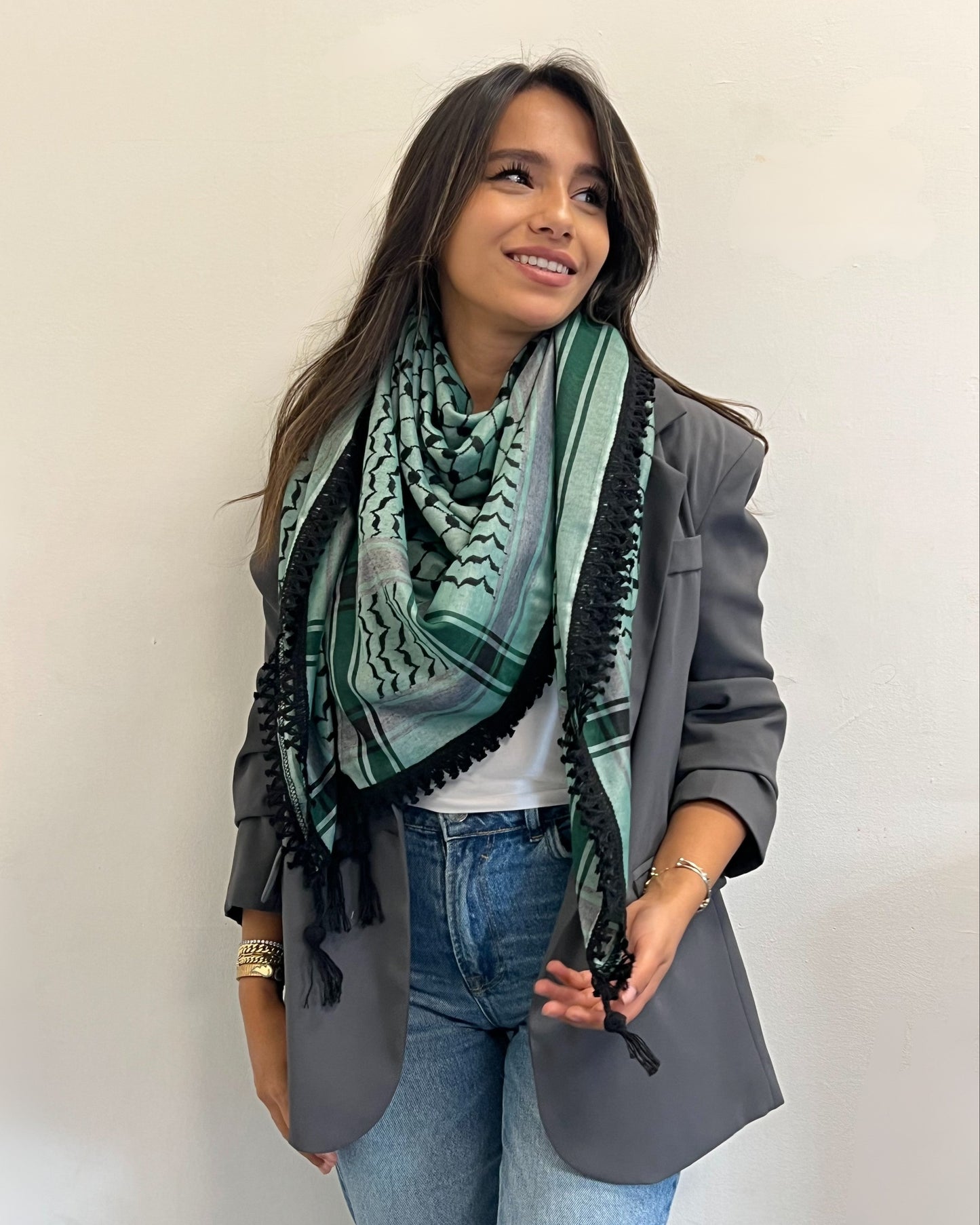 Echoes – Forest Green Kufiya (Keffiyeh) | Made in Jordan