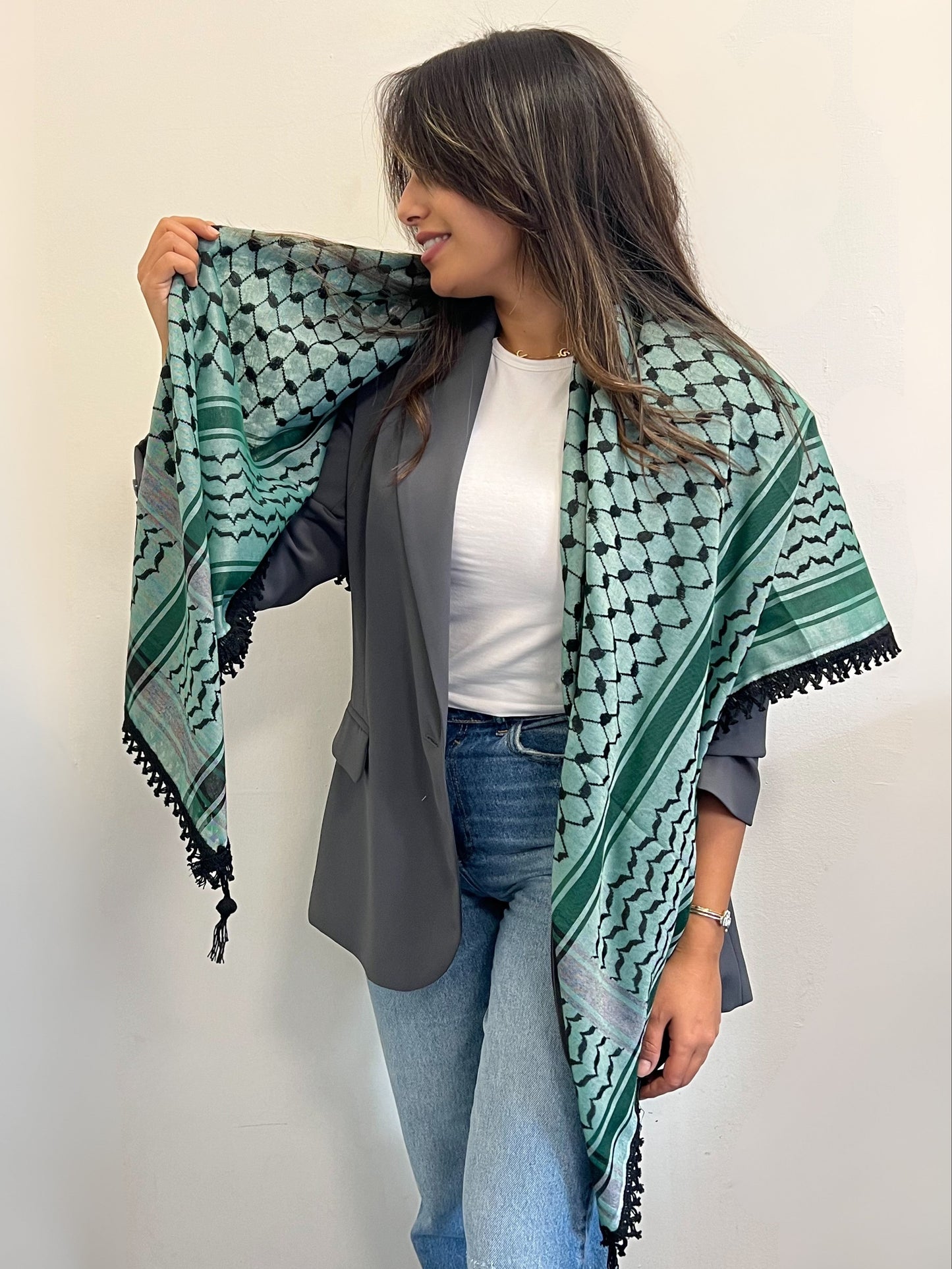 Echoes – Forest Green Kufiya (Keffiyeh) | Made in Jordan