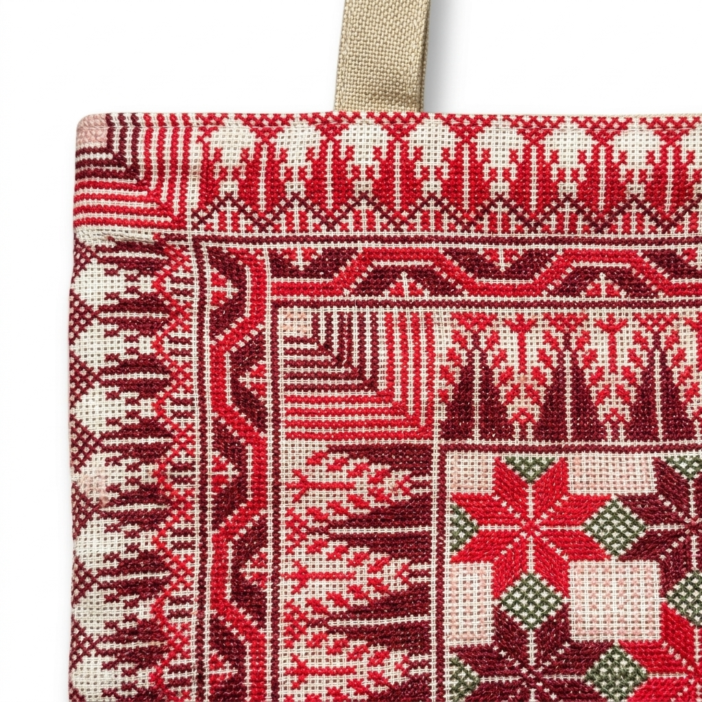Ghuroob Al Rabee’ Hand-Stitched Tote Bag