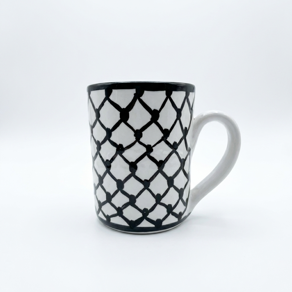 Handmade Kufiya Ceramic Mugs | Made by Palestinian Artisans