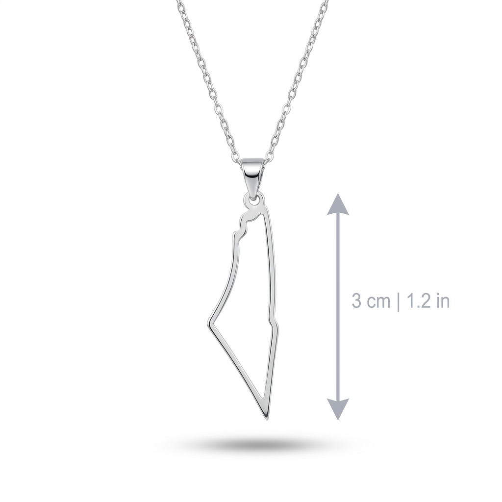 Palestine Map Outline Necklace