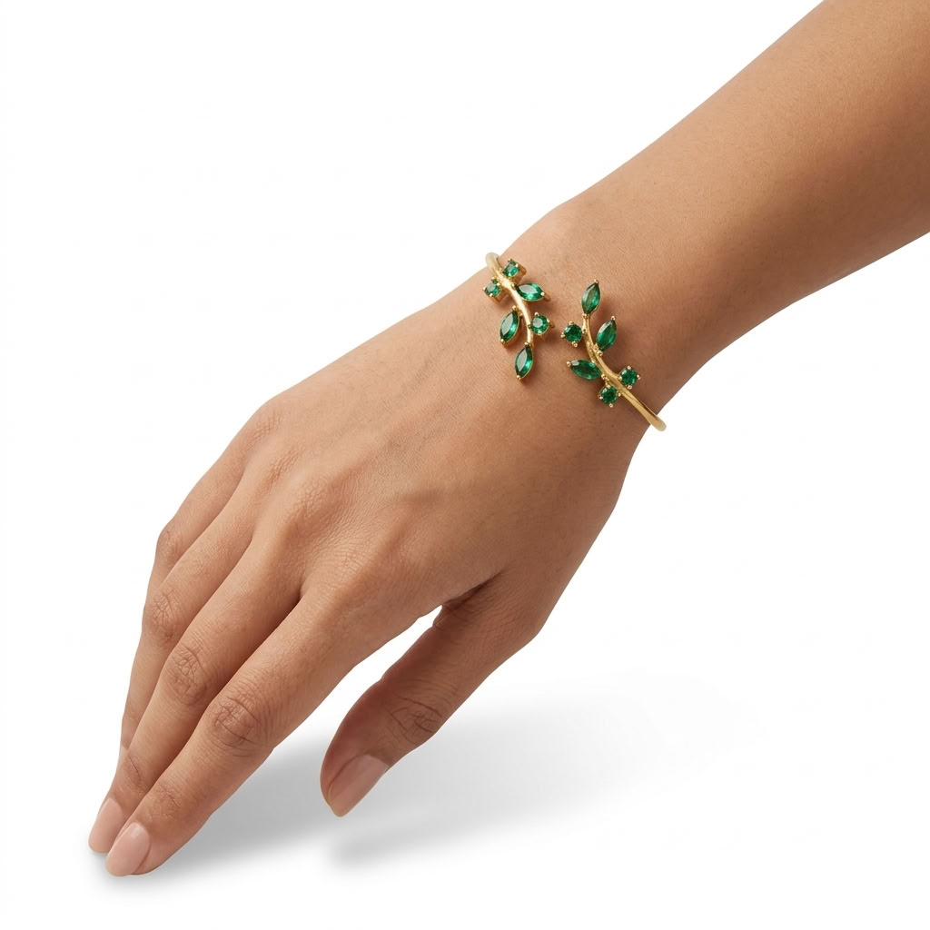 Olive Branch Cuff Bracelet - Gold