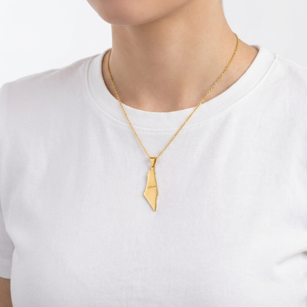 Falasteen Necklace – Engraved Map Pendant