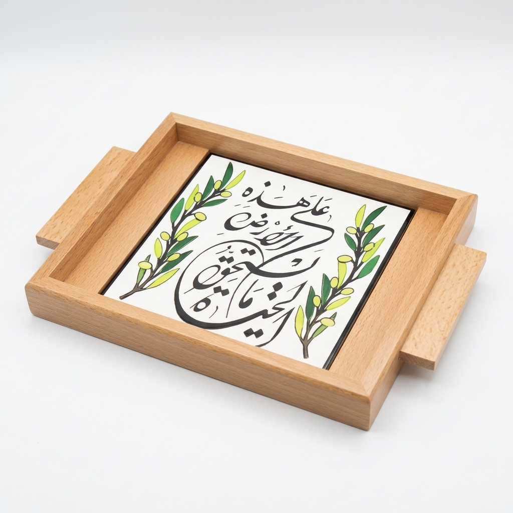 Zaytoun Coffee Tray - Arabic Poetry