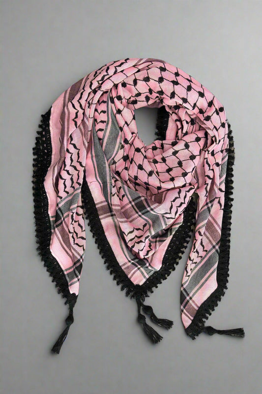 Pink and black kufiya