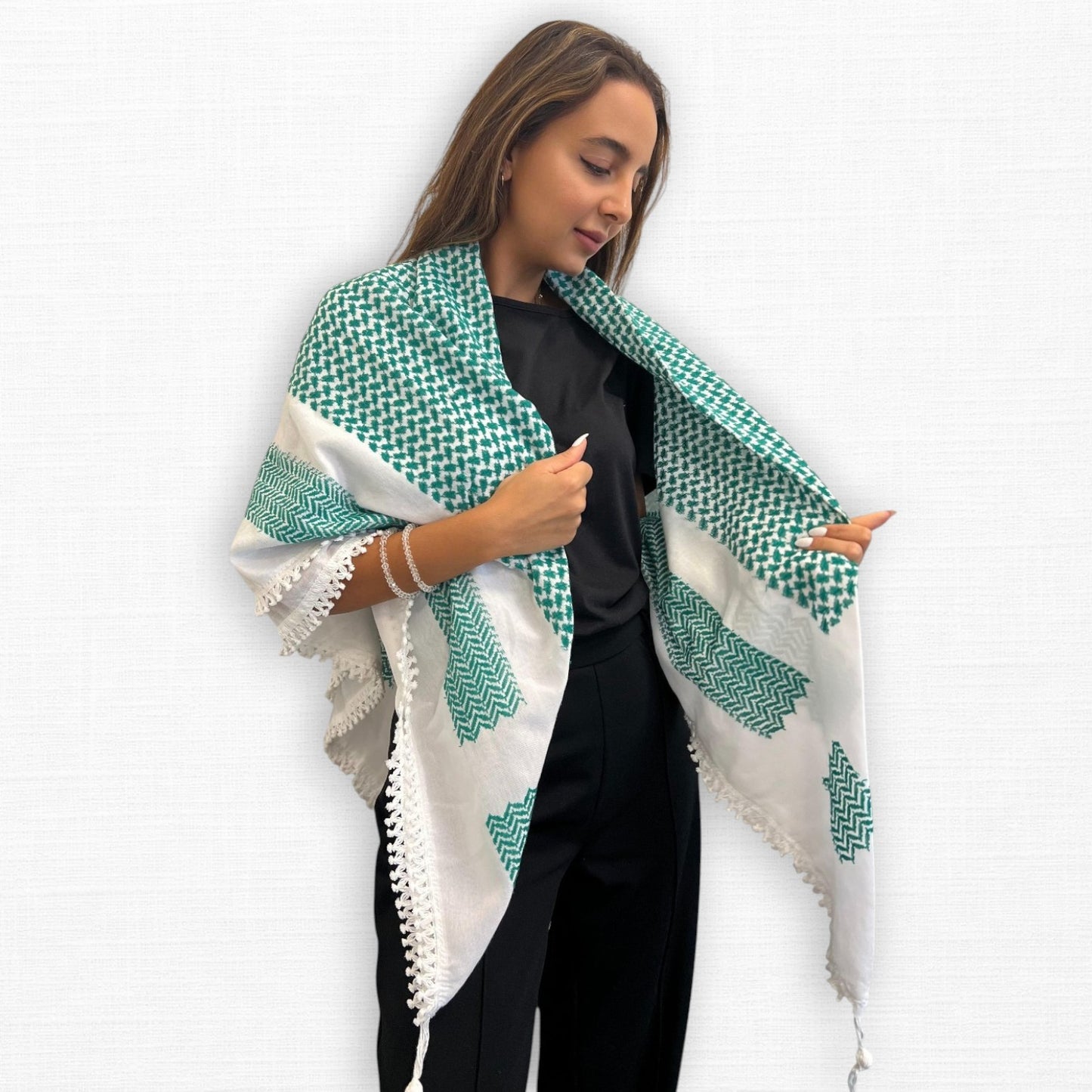 Bold Green Kufiya (Keffiyeh) | Made in Jordan