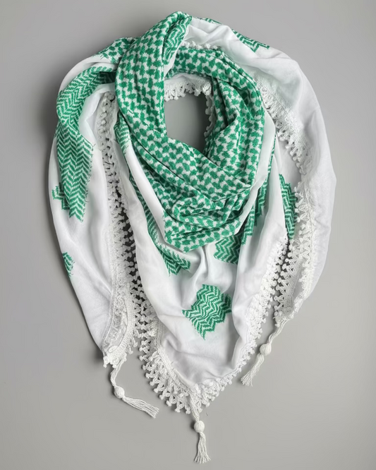 Bold Green Kufiya (Keffiyeh) | Made in Jordan