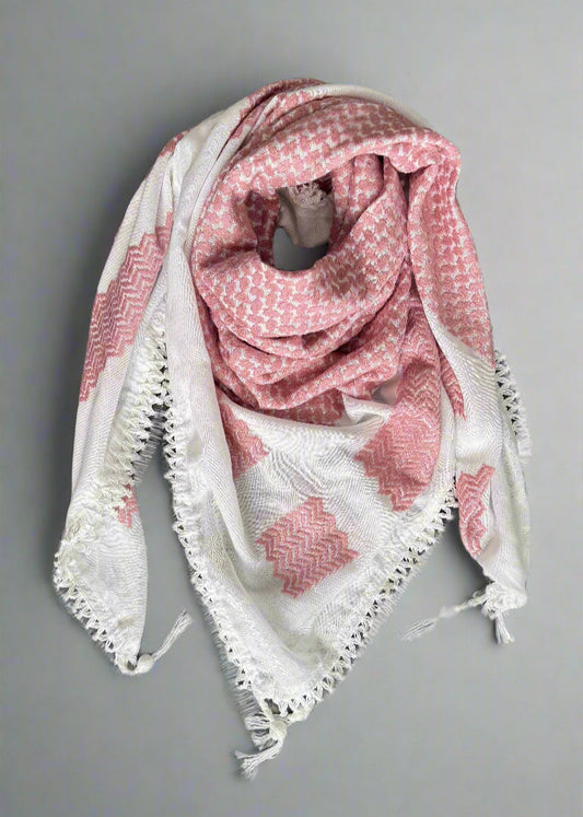 Bold Dusty Rose Kufiya (Keffiyeh) | Limited Edition - Made in Jordan