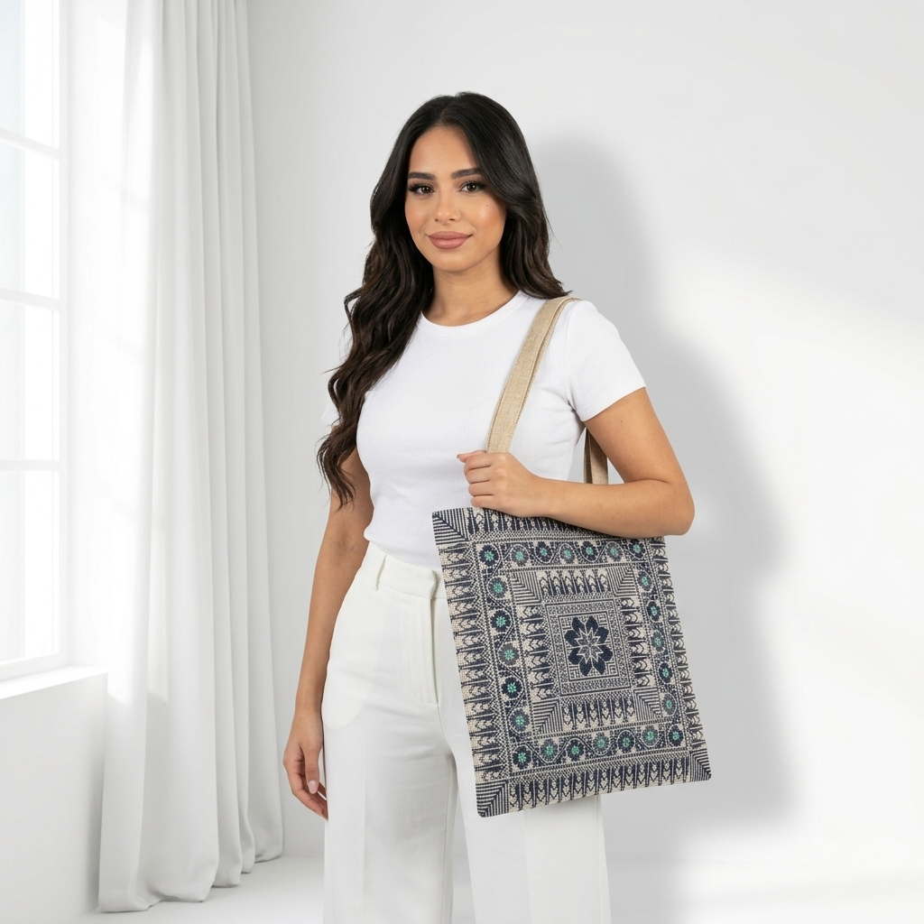 Zahrat Al Samaa Hand-Stitched Tote Bag