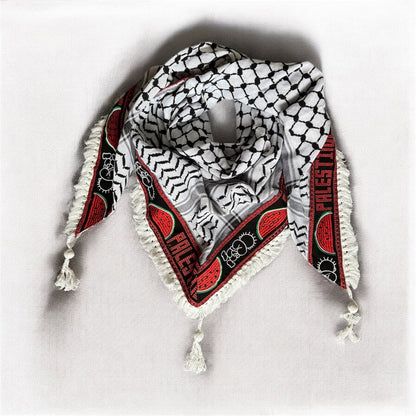Watermelon Handala Kufiya (Keffiyeh) | Triangle Shawl