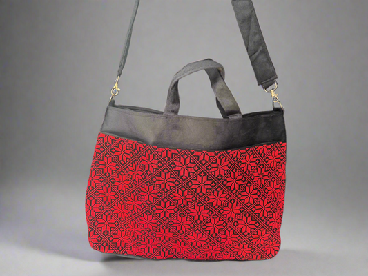 Tatreez & Kufiyya Shoulder Bags – Crossbody with Zipper & Dual Handles