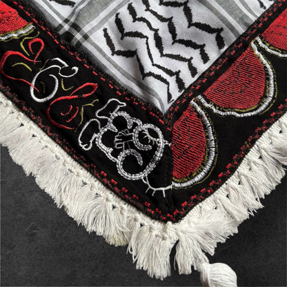 Watermelon Handala Kufiya (Keffiyeh) | Triangle Shawl