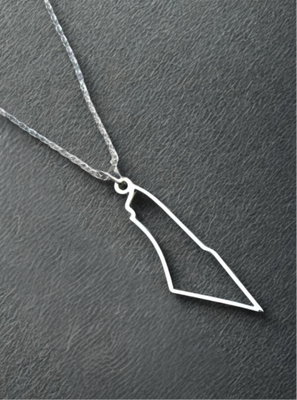 Palestine Map Necklace | Outline Design – Sterling Silver & 18k Gold Plated