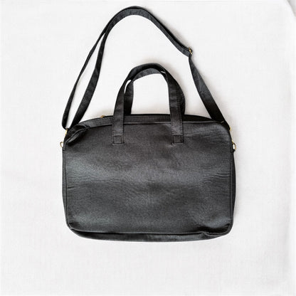 Red Tatreez Laptop Bag - Black Base | Made by Palestinian Artisans