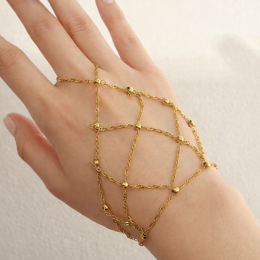 Kufiya Mesh Hand Chain | Gold or Silver
