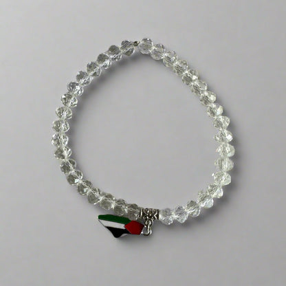 Beaded Bracelets | Watermelon & Palestine Map Charms – Black, White, Multicolor