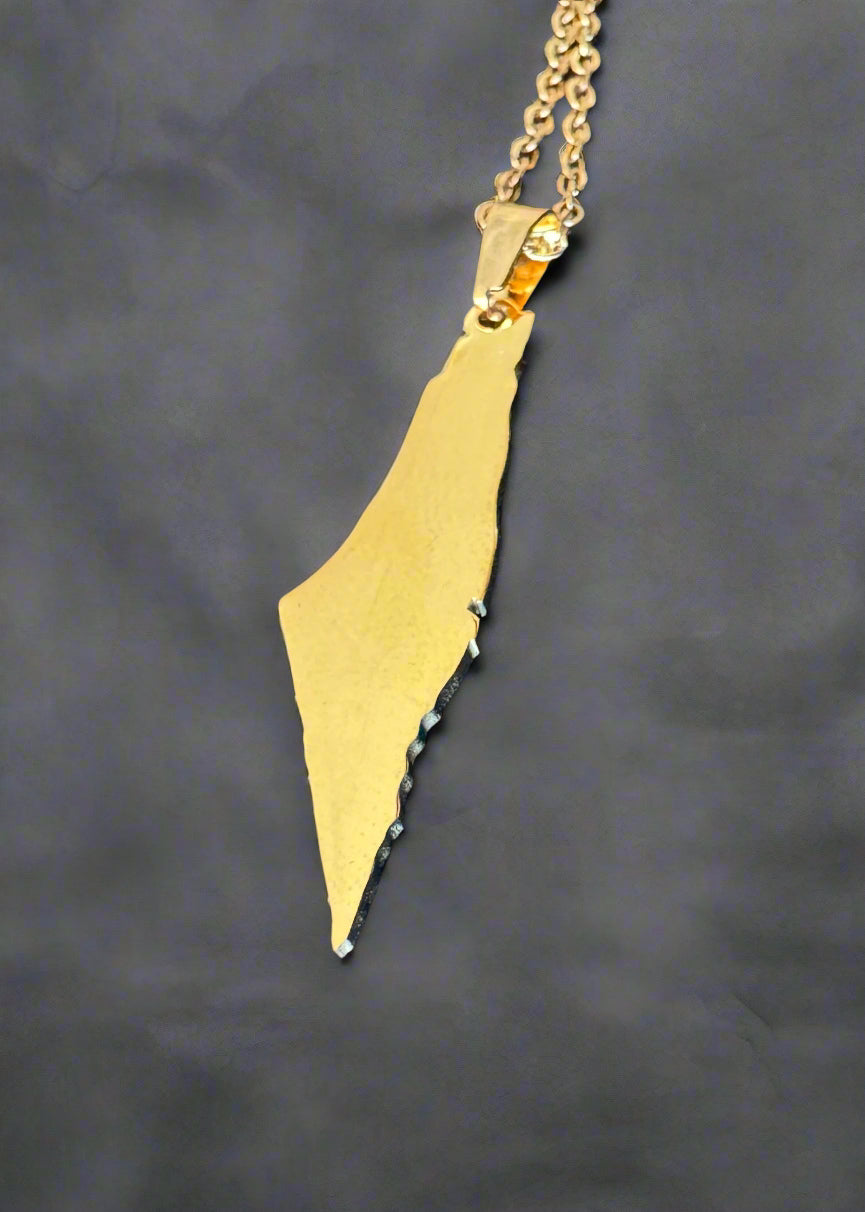 Palestine Map Necklace | Solid Fill Pendant in Silver & Gold - Palestine Jewelry
