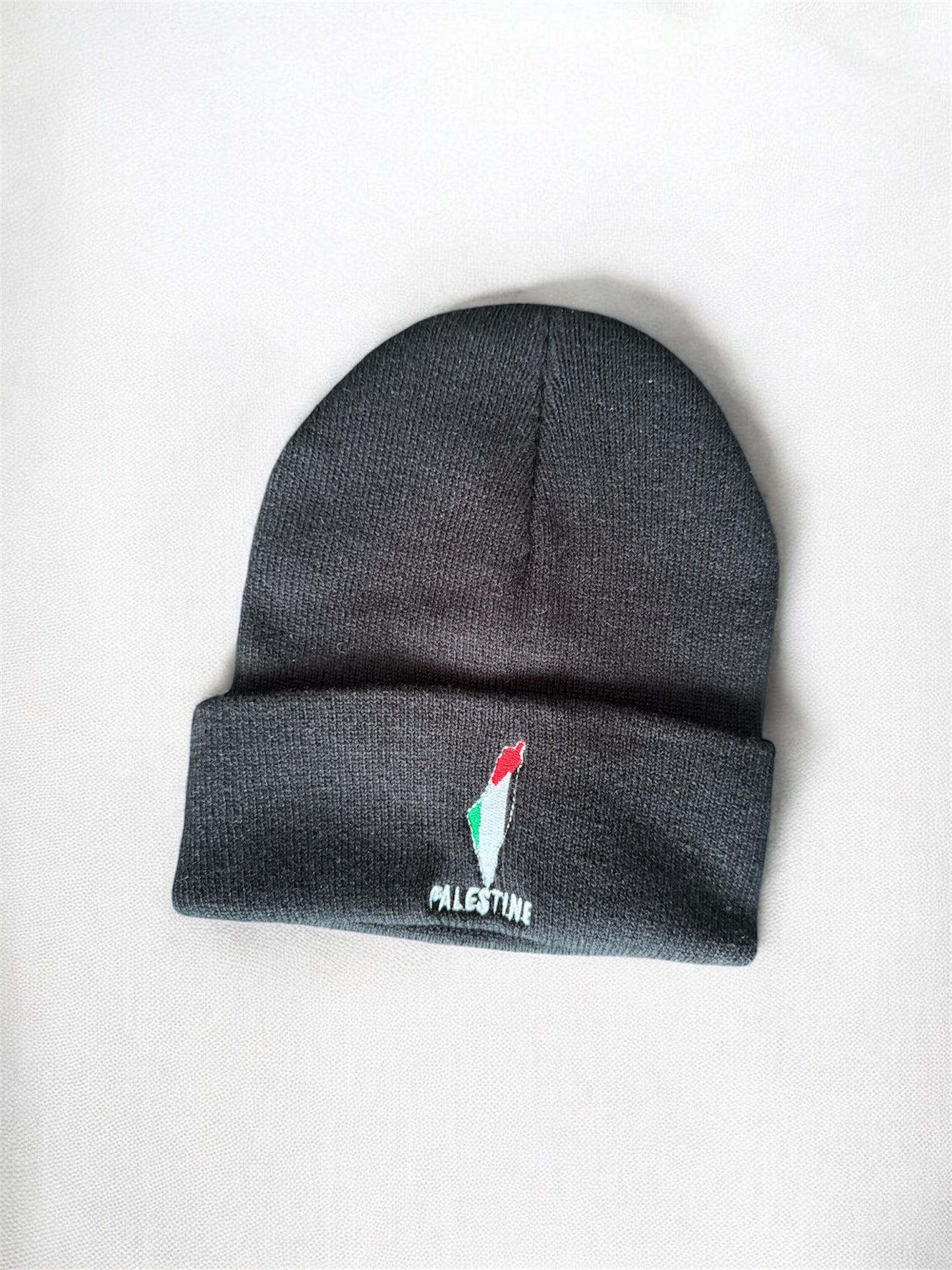 PALESTINE Embroidered Beanie | Map & Flag – “PALESTINE”