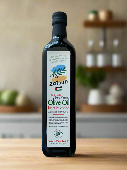 Fair Trade Palestinian Extra Virgin Olive Oil - 750ml - Zatoun