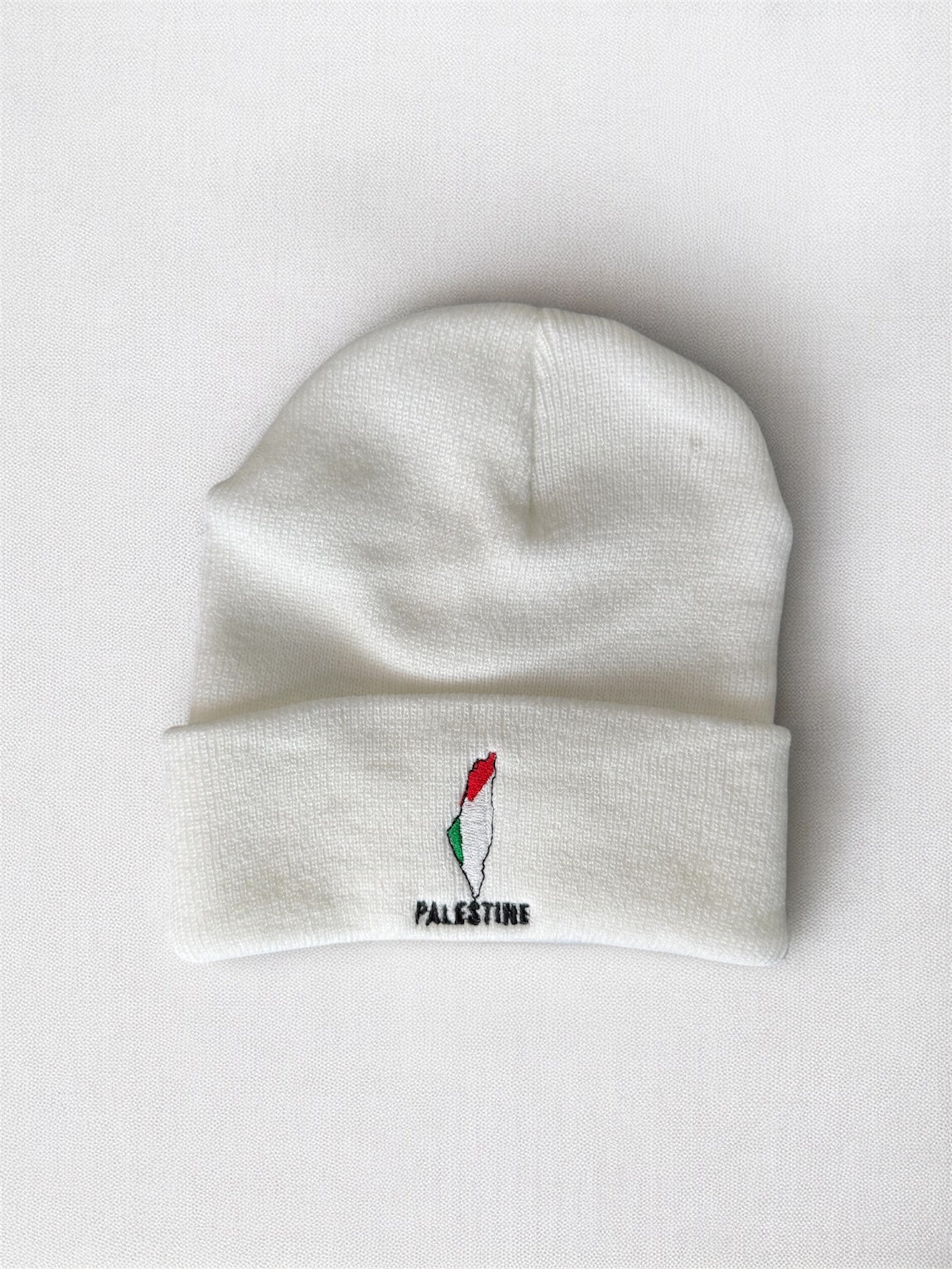 PALESTINE Embroidered Beanie | Map & Flag – “PALESTINE”