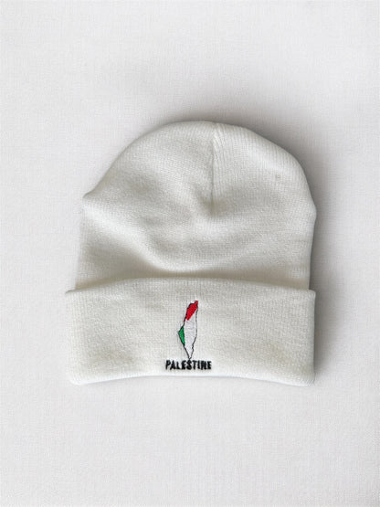 PALESTINE Embroidered Beanie | Map & Flag – “PALESTINE”