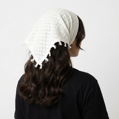 All White Kufiya Bandana