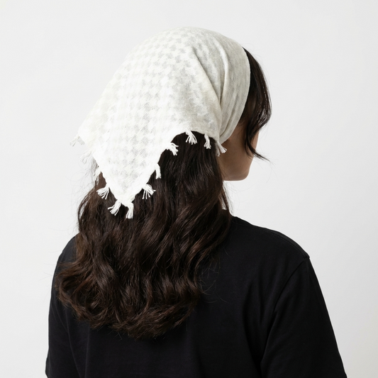 All White Kufiya Bandana