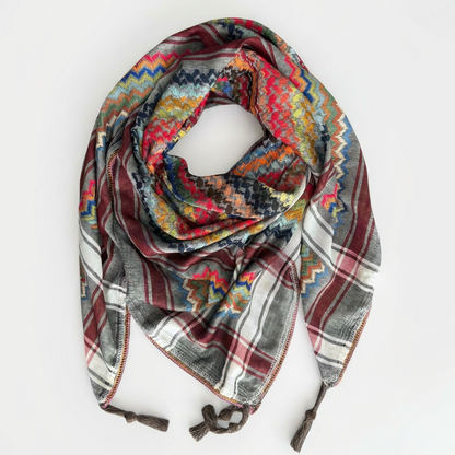 Vibrant Ash Grey Kufiya (Keffiyeh) | Made in Jordan