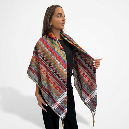 Vibrant Ash Grey Kufiya (Keffiyeh) | Made in Jordan