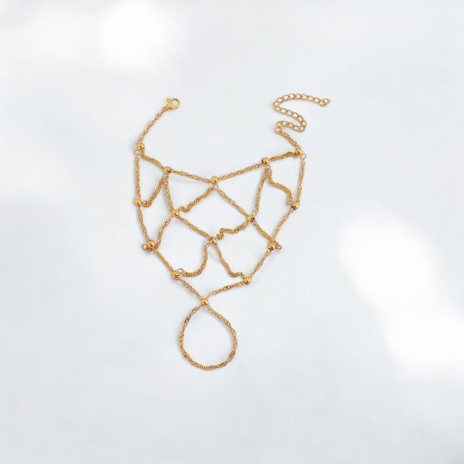 Kufiya Mesh Hand Chain | Gold or Silver