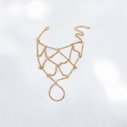 Kufiya Mesh Hand Chain | Gold or Silver