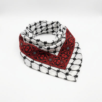 Classic Kufiya Bandana - Red Tatreez