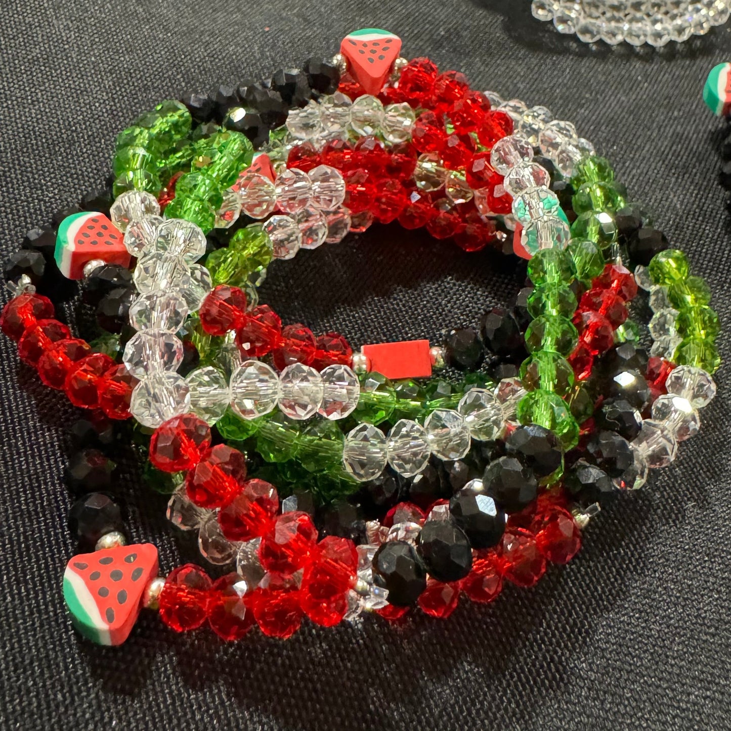 Beaded Bracelet with Watermelon Charm