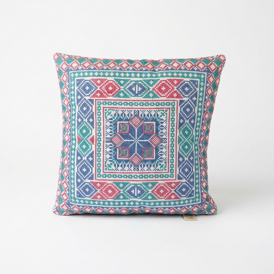 Coastal Bloom – Tatreez Embroidery | 16x16