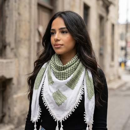 Bold Kufiya - Moss Green