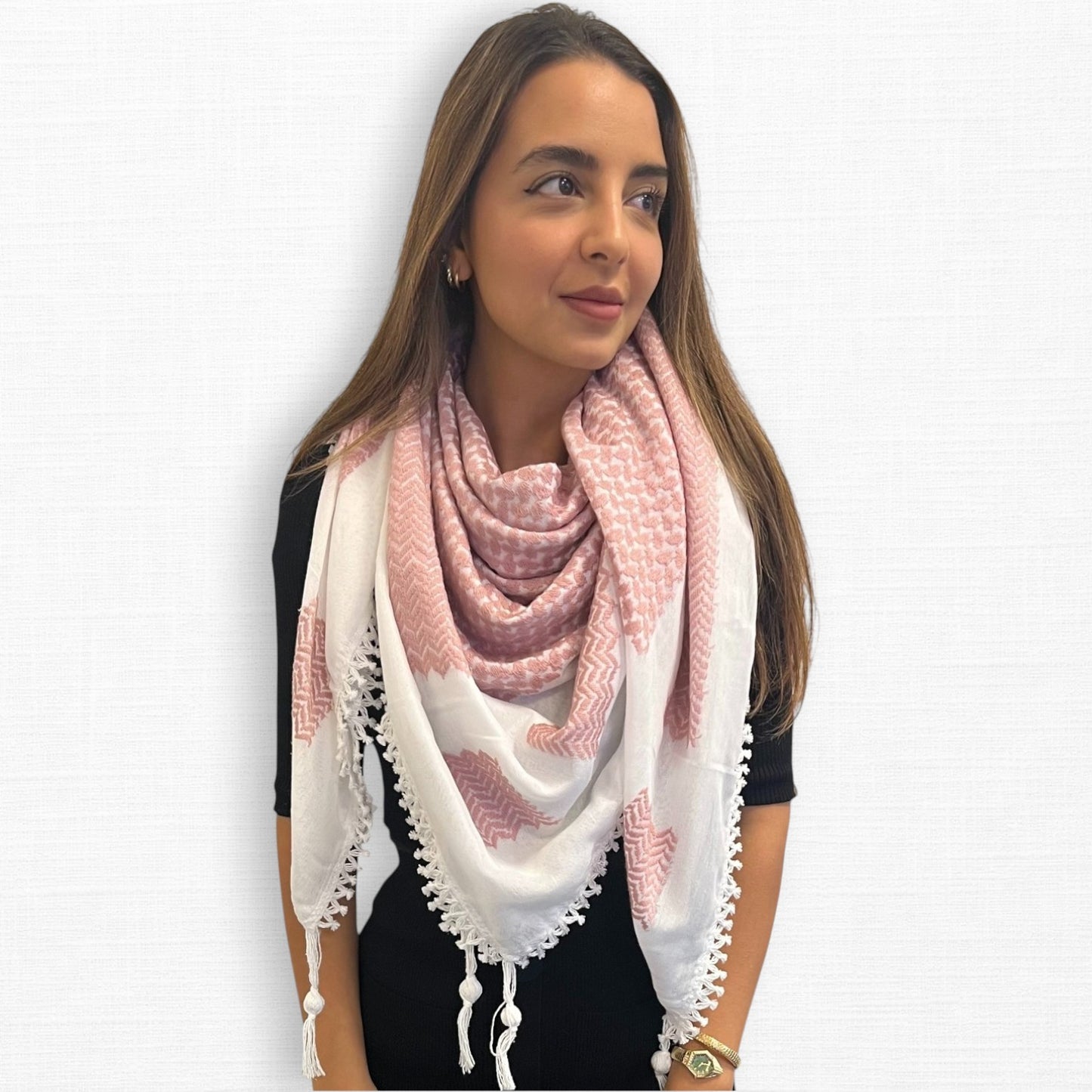 Bold Dusty Rose Kufiya (Keffiyeh) | Limited Edition - Made in Jordan