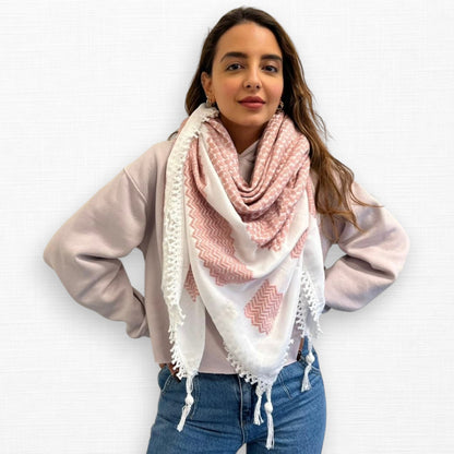 Bold Dusty Rose Kufiya (Keffiyeh) | Limited Edition - Made in Jordan