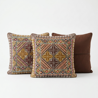 Brown Tatreez Cushion Cover - May 2026 Edition