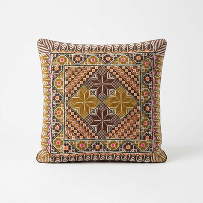 Brown Tatreez Cushion Cover - May 2026 Edition