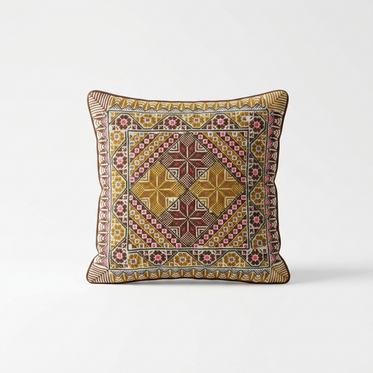 Brown Tatreez Cushion Cover - May 2026 Edition