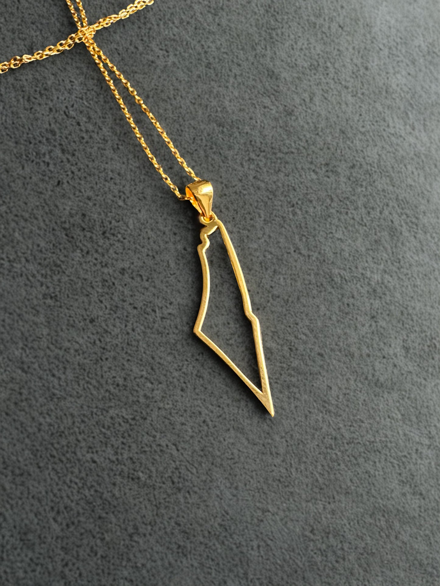 Palestine Map Necklace | Outline Design – Sterling Silver & 18k Gold Plated