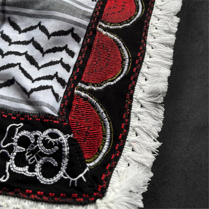 Watermelon Handala Kufiya (Keffiyeh) | Triangle Shawl