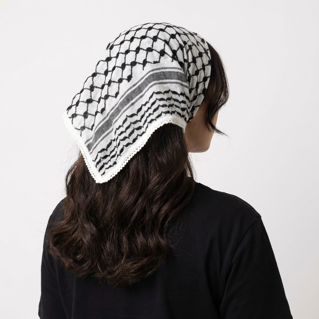 Classic Kufiya Bandana – Black & White