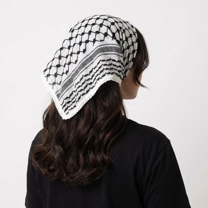 Classic Kufiya Bandana – Black & White